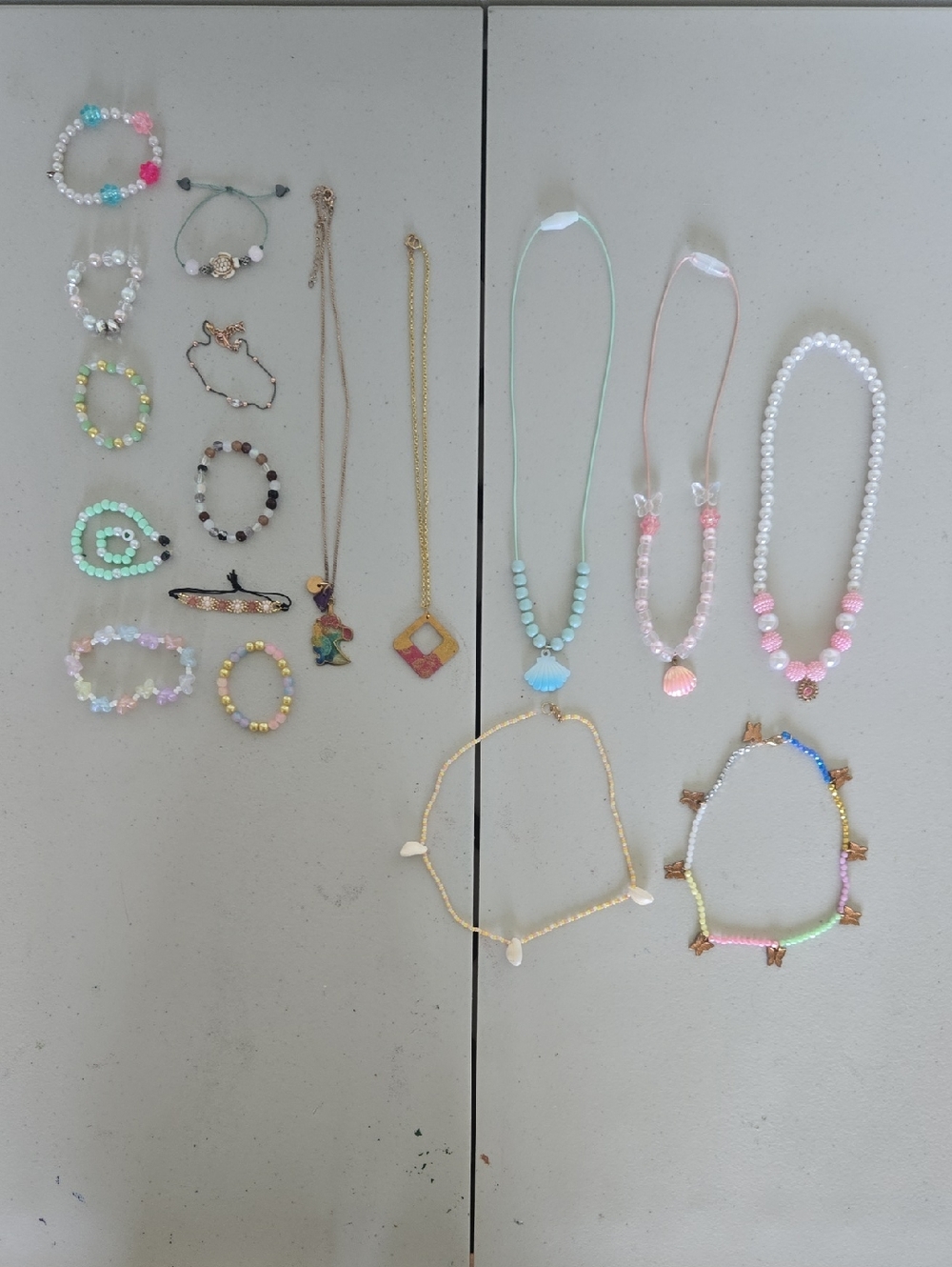 Kids Pastel Beaded Necklace & Bracelet Set